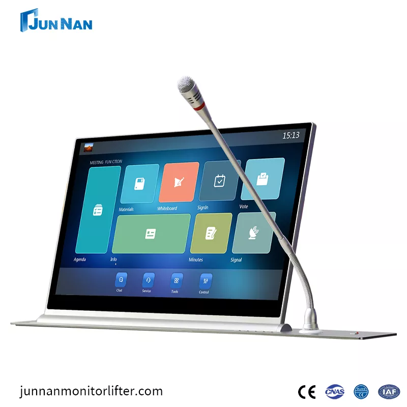Paperless အစည်းအဝေးစနစ်များအတွက် Retractable Motorized Monitor Lift Table